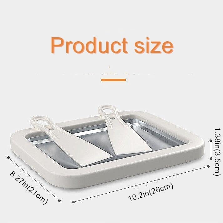 Baotkere - Máquina para hacer yogur congelado de sorbete de helado, sartén enrollable con puntos dulces, placa fría instantánea con 2 rasquetas, ideal para hacer helado suave, gelatina, batidos de