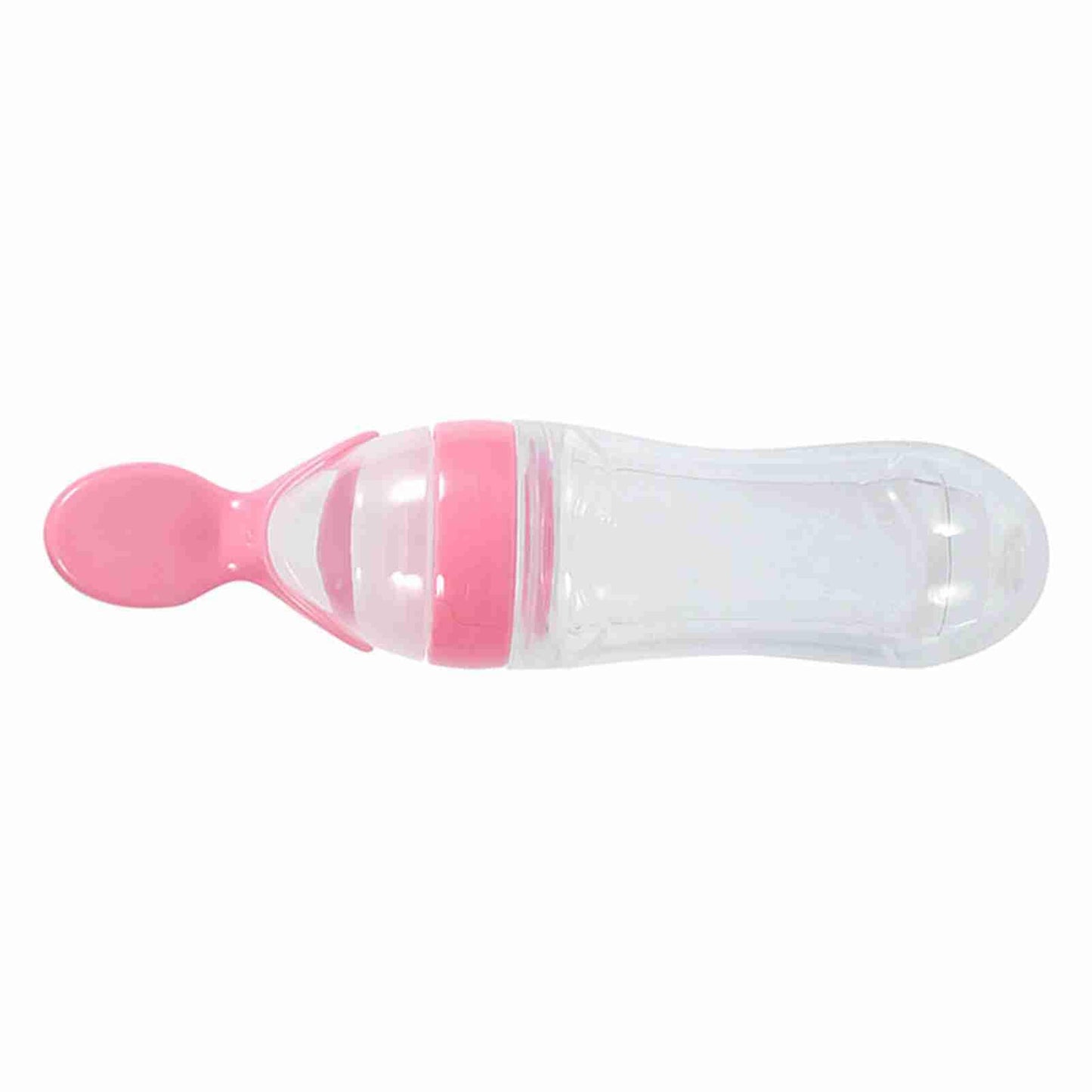 Biberón, biberón para bebés, alimentador de alimentos resistente a altas temperaturas, con cuchara portátil para bebé para exteriores(Pink)
