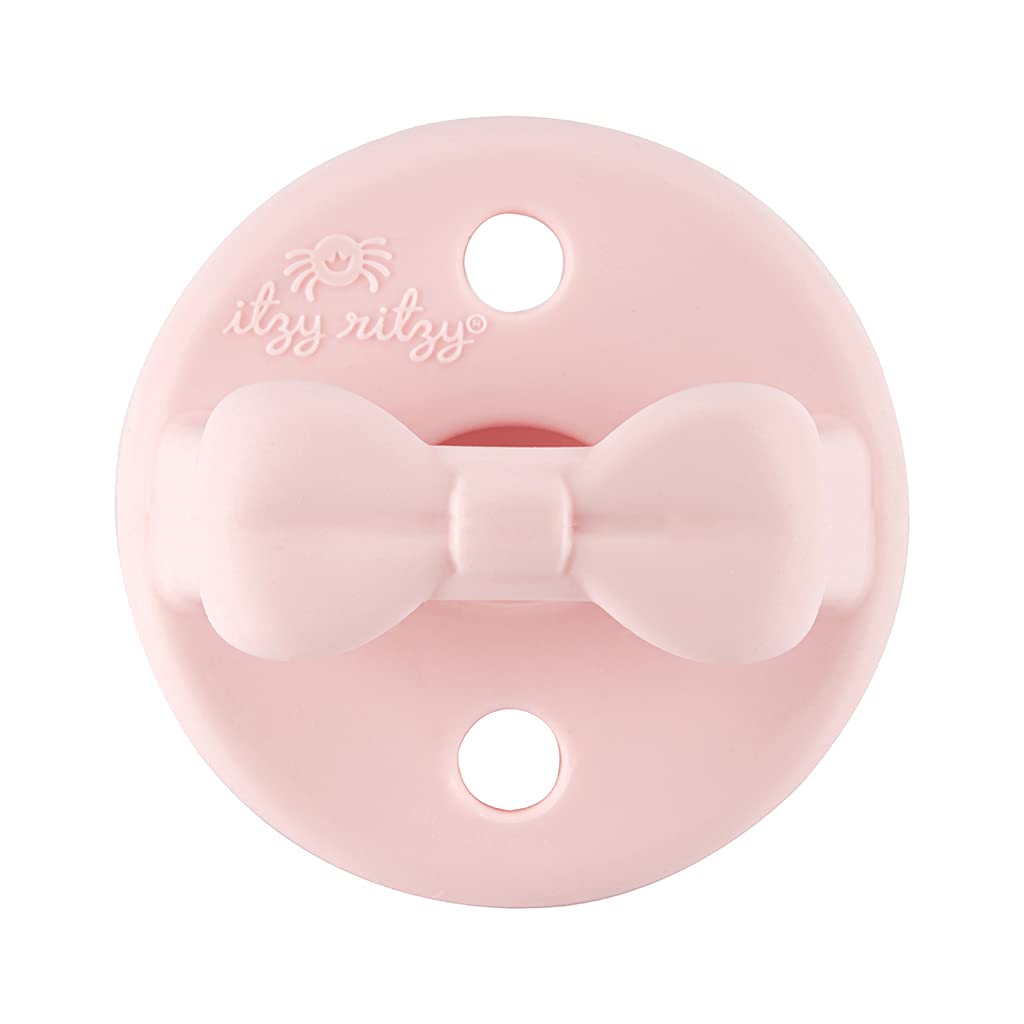 Itzy Ritzy Sweetie Chupetes de silicona ortodónticos con mango plegable y dos agujeros de aire para mayor seguridad, juego de zapatillas de ballet y onagra, para edades de 6 a 18 meses, OSP8324618