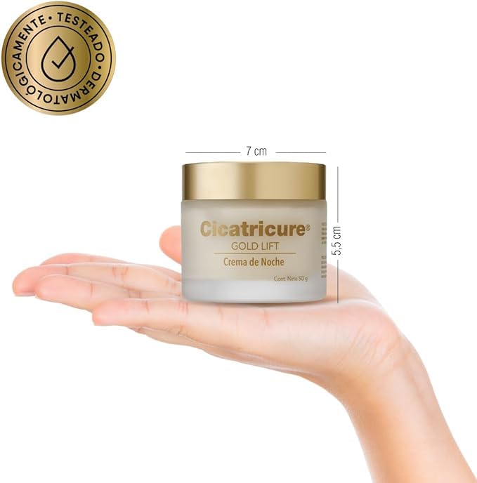 CICATRICURE 4 PACK GOLD LIFT, Crema de Día 50g + CICATRICURE GOLD LIFT, Crema de Noche 50g + CICATRICURE GOLD LIFT Serum Facial con EFECTO TENSOR 27ml + CICATRICURE GOLD LIFT, Ojos y Boca 15g