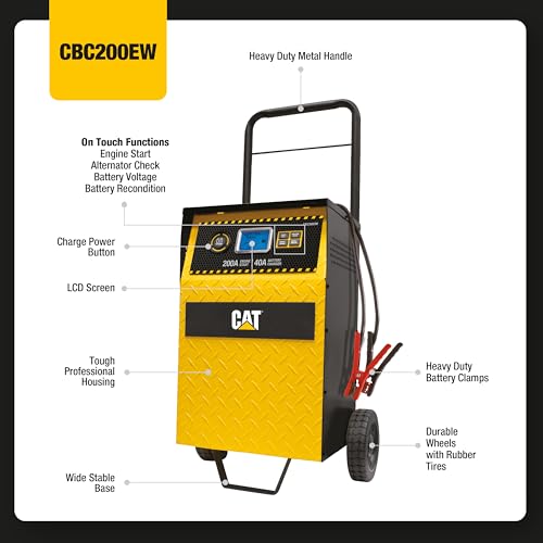 Cat CBC200EW Cargador de batería Profesional de 40 amperios y mantenedor de 3 amperios con Arranque del Motor de 200 amperios