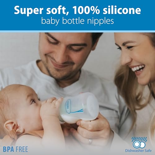 Biberón Dr. Brown's de Silicona Flujo Medio Rápido Natural Flow Nivel 3 Cuello Ancho 6 Meses+ 100% Silicona 6 Unidades