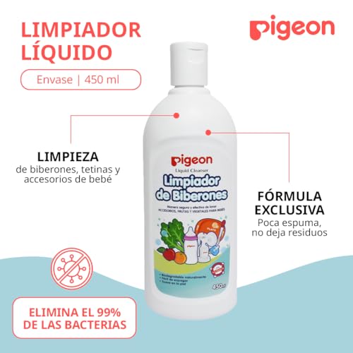 Limpiador Líquido Pigeon Recien Nacido Multiusos 450ml para Biberones y Tetinas