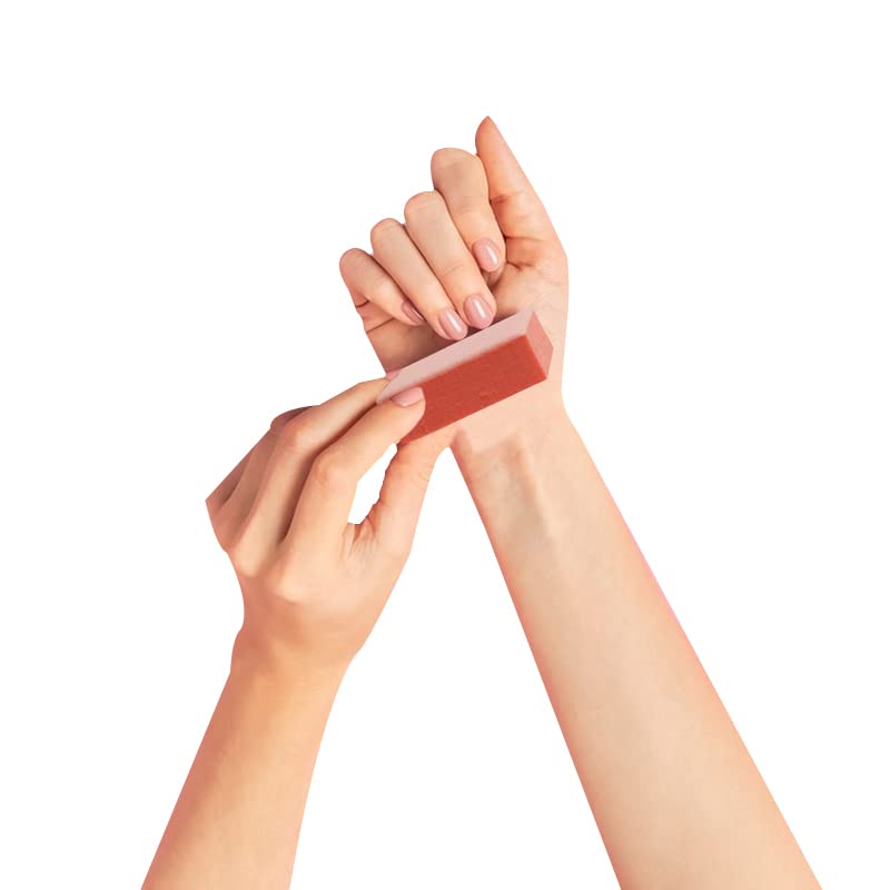 Bzbuy Lima de uñas mini naranja con bloque de tampón 100/180 grano 2 caras (130 unidades)