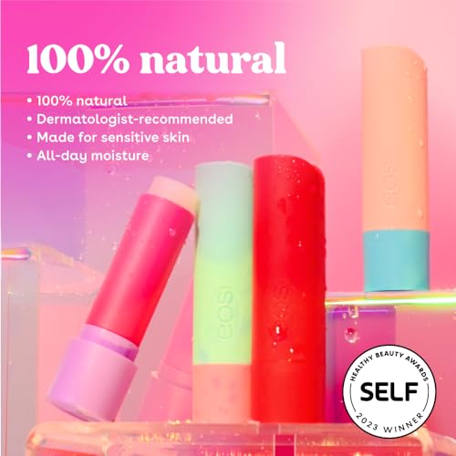 eos FlavorLab Super Soft Shea Lip Balm Sticks - Totally Tropical Variety Pack | Lip Moisturizer | 24 Hour Hydration | Gluten Free Lip Care|4 Pack