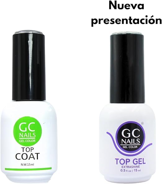 Gc Nails Gel Nails Set de Esmaltes para Aplicación Completa Base Top Gel Bond 1 Deshidratador Bond 2 Adherente y 3 Rubbers Transparente Rosa y Rojo para Uñas Acrílicas o Gelish