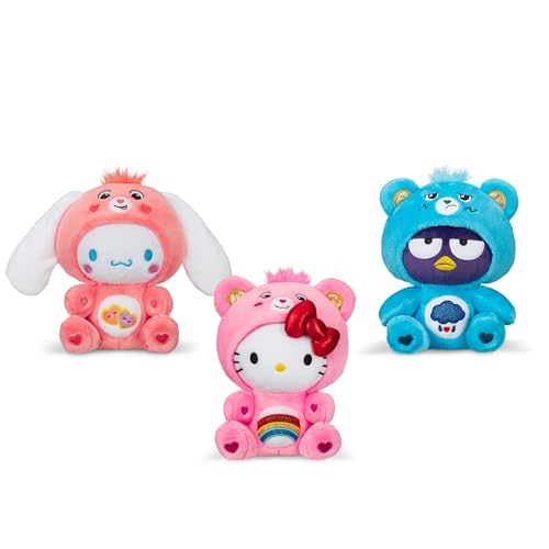 Care Bears - Hello Kitty Vestida como Cheer Bear de 23 cm, Felpa, de tamaño Divertido, Suave y abrazable - Bueno para niñas y niños, empleados, coleccionistas, a Partir de 4 años