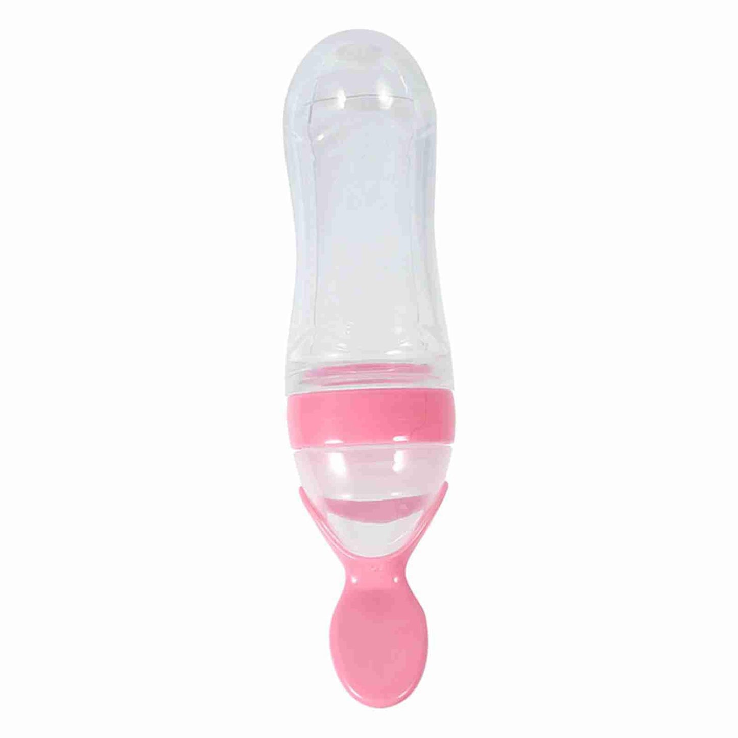 Biberón, biberón para bebés, alimentador de alimentos resistente a altas temperaturas, con cuchara portátil para bebé para exteriores(Pink)