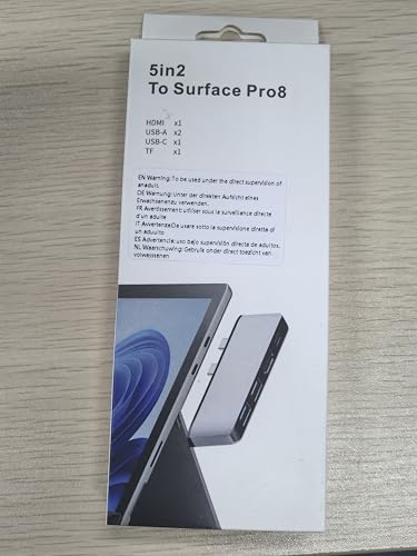 Adaptador de Concentrador USB C Microsoft Surface Pro 8 HDMI 4K y Thunderbolt 4 para Monitor Dual