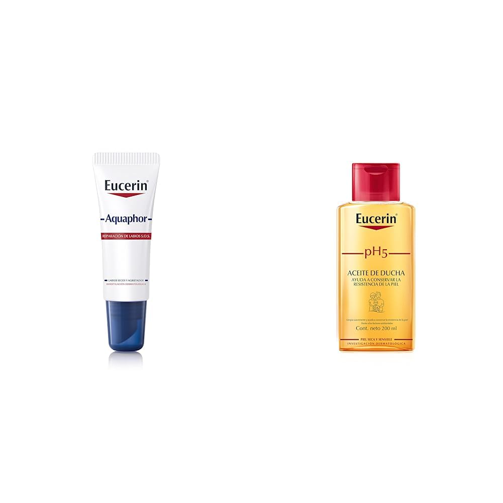 Eucerin Eucerin Aquaphor Reparador De Labios Sos, 10ml, color, 10 ml, pack of/paquete de + Ph5 Aceite de Ducha para Piel Sensible o Seca, 200 ml