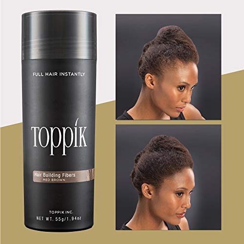 TOPPIK Hair Building Fibers, Medium Brown, 1.94 oz.