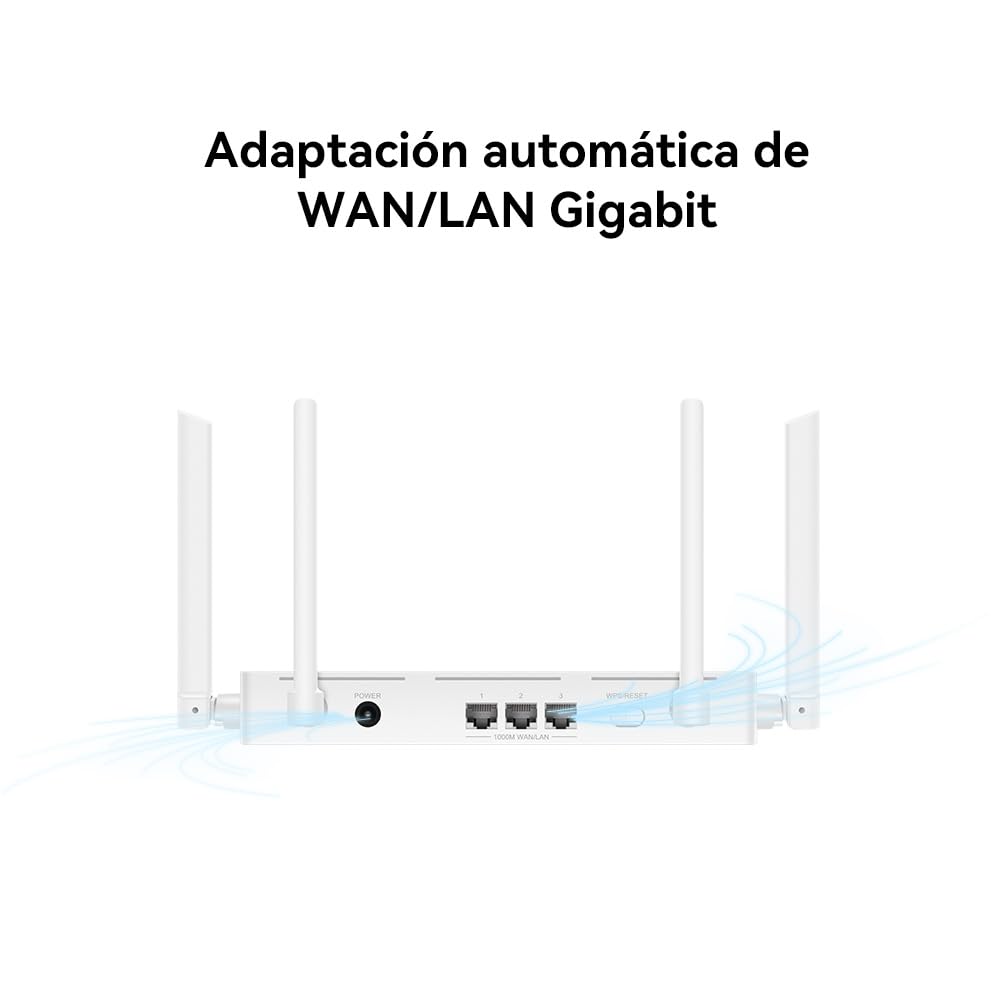 Huawei Router WiFi 6 AX2 New 1500Mbps Dual Band Gigabit, Seguridad HomeSec™, Ideal para Juegos Xbox/PS4/Steam y 4K, Plug and Play