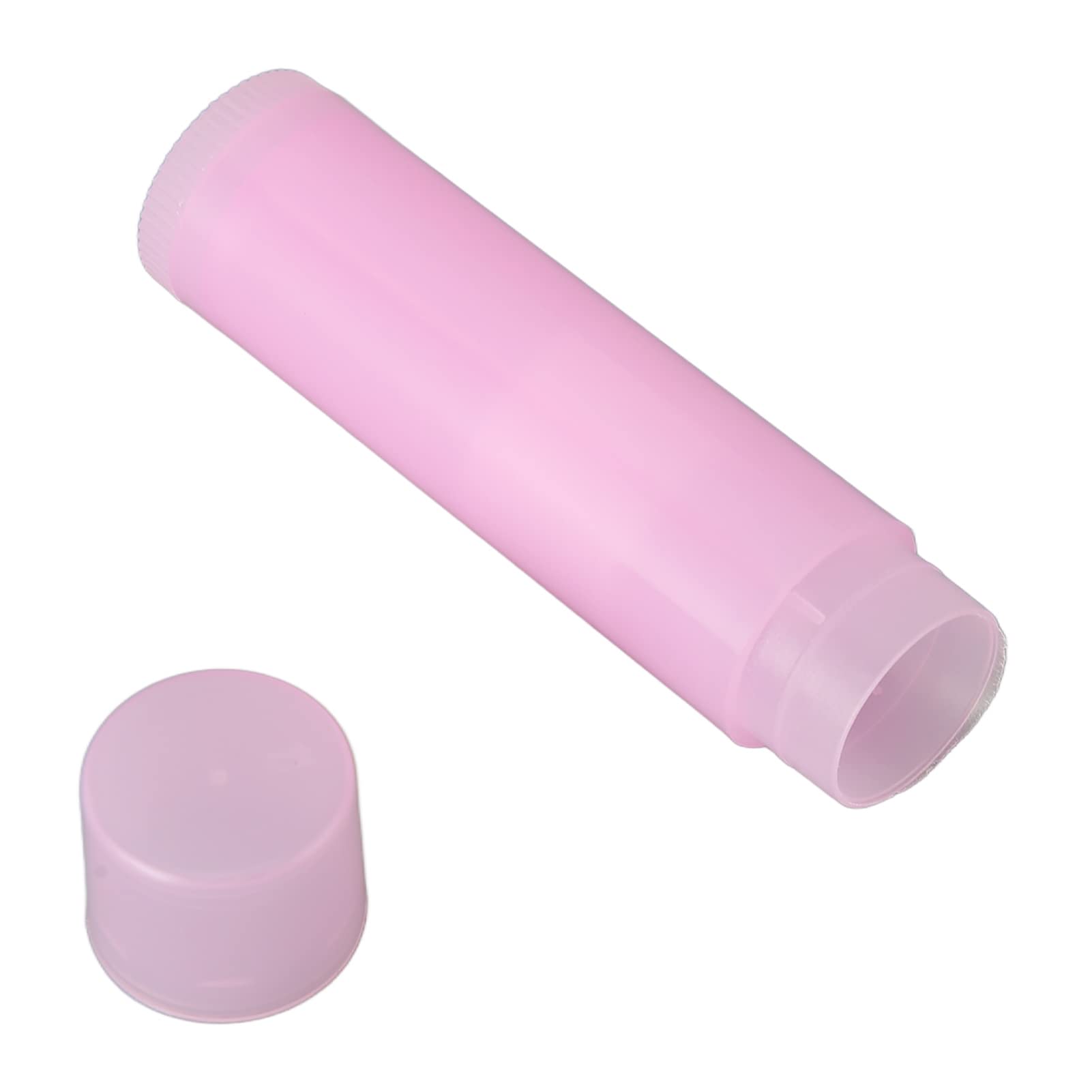 Tubos De Bálsamo Labial Vacíos, 5ml 20 Plástico Tubos De Lápiz Labial Para Bricolaje Tubo De Contenedor De Bálsamo Labial con Tapa Hermética (Color Rosa)