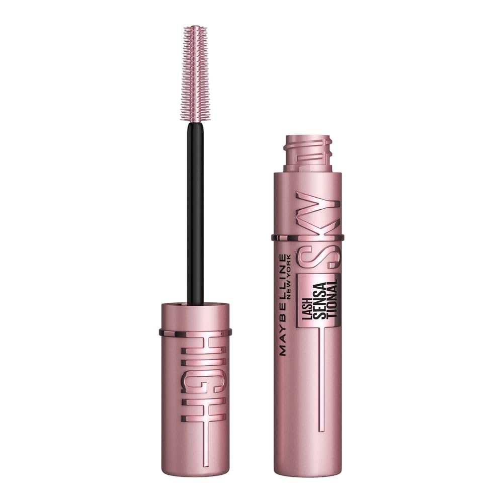Maybelline, Mascara de pestañas lavable y brinda alargamiento Lash Sensational Sky High negro, 6ml