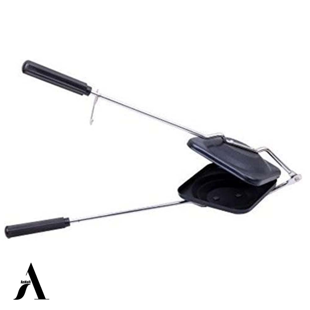 AnNafi® Sandwichera | Parrilla de prensa de sándwiches para gas y estufa, sartén antiadherente para sándwiches de queso a la parrilla calientes y crujientes y cubano, platillo volador de hierro fundido fácil de usar para fogatas exteriores