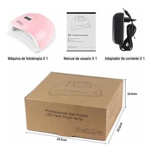 VOICEPTT - Lámpara UV para Uñas, 80W 36LED Secador de Uñas Profesional UV Lámpara de Uñas LED con 4 Ajustes de Temporizador, Pantalla LCD