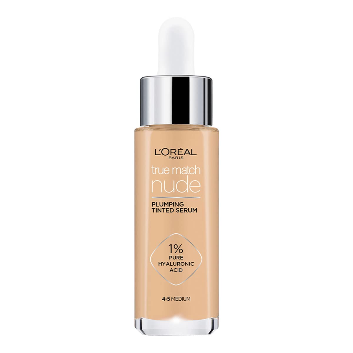 L'Oréal Paris Serum rellenador con color y ácido hialurónico, True Match, Tono 4-5 Medium + Crema hidratante anti-líneas de expresion Revitalift Ácido Hialurónico Día de L'Oréal Paris, 50 ml