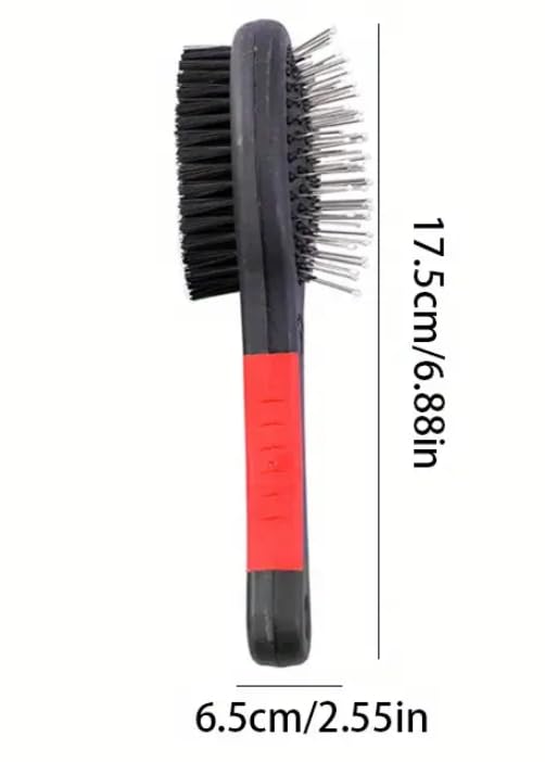 Cepillo para Mascotas de Doble Cara con Cerdas Suaves y Firmes para Desenredar y Eliminar Pelo Suelto para Perros y Gatos