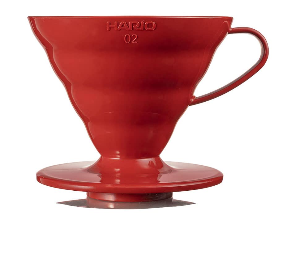 Hario V60 - Cafetera de plástico para verter sobre cono tamaño 02, color rojo