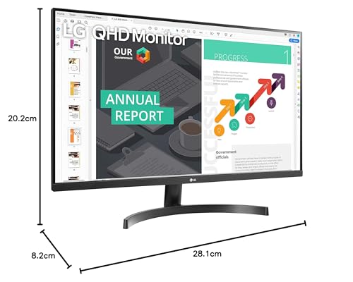 LG QHD 32QN600-B Monitor de computadora de 32 Pulgadas, IPS con compatibilidad HDR 10 y AMD FreeSync, Negro