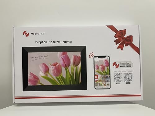 Frameo Marco de fotos digital WiFi de 10.1 pulgadas, marco de fotos digital HD IPS de 1280 x 800 pulgadas, visualización táctil electrónica, 32 GB de memoria, rotación automática, montaje en pared