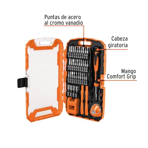Juego de Herramientas Truper Naranja para Reparación de Celulares y Dispositivos Electrónicos