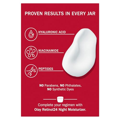 Olay Regenerist Hyaluronic Acid + Peptide 24 Gel Face Moisturizer for All Day Skin Hydration, Fragrance-Free, 1.7 oz with Niacinamide, includes Olay Whip Travel Size for Dry Skin