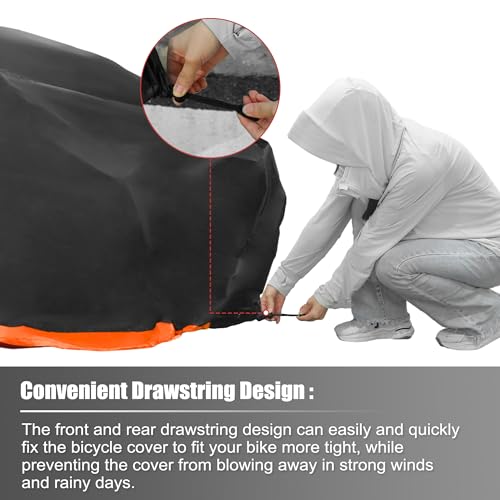 Funda Impermeable para Bicicleta uxcell Naranja para Bicicleta Eléctrica de Montaña y Carretera