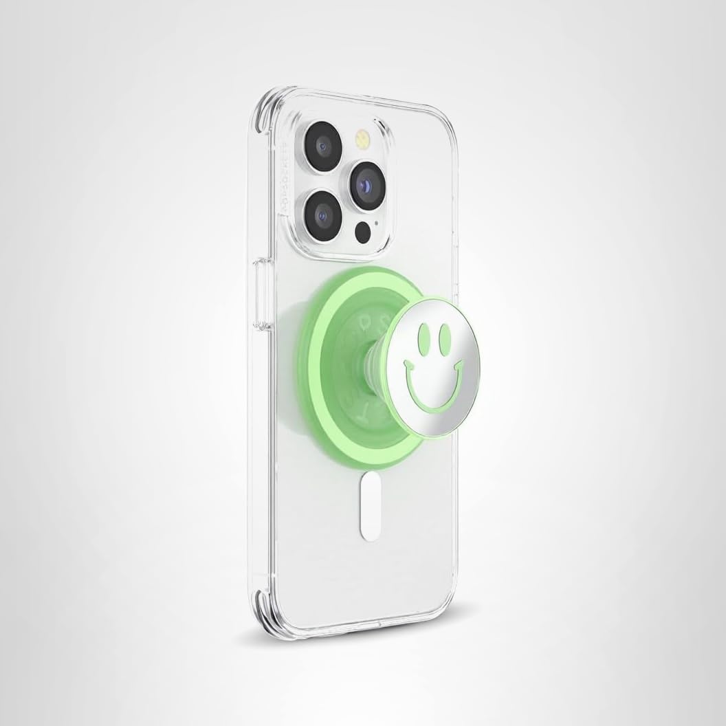 Empuñadura para Teléfono PopSockets Matcha Dew Happy Reflex con Soporte Expandible y Compatible con MagSafe