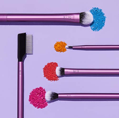 REAL TECHNIQUES, Kit de Brochas de Maquillaje para Ojos, Enhanced Eye Set, Incluye 5 Brochas + Taza para Brochas, Calidad Profesional
