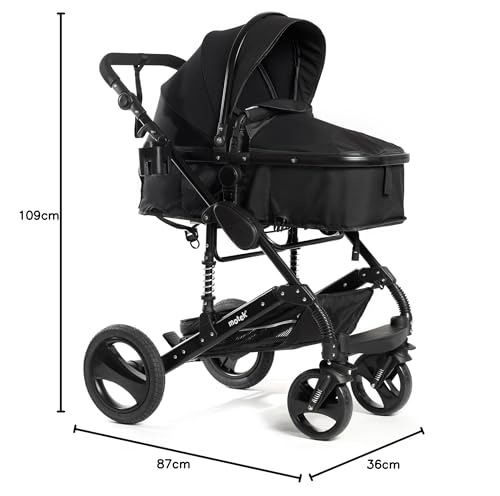 Carriola de Paseo Motek Dan Pro 2 en 1 Bambineto Chasis Aluminio Negro