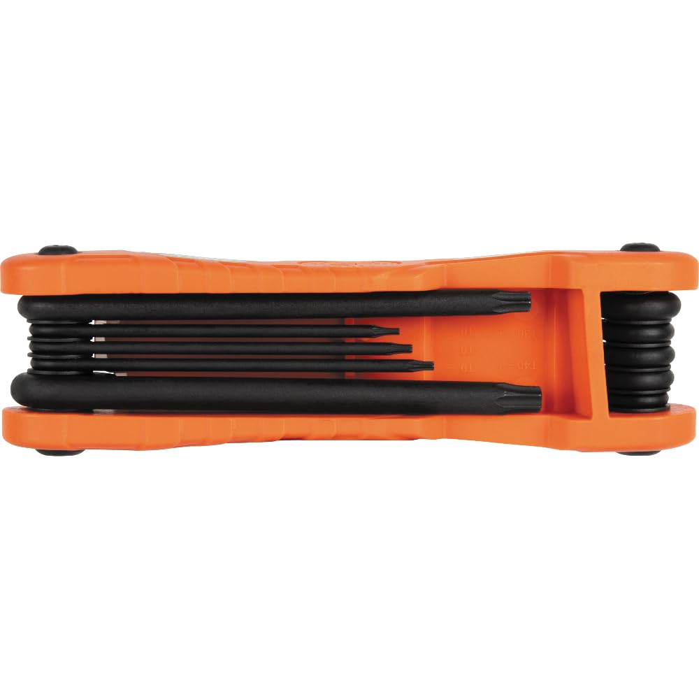 Klein Tools 70550T Pro Juego de llaves hexagonales plegables de 10 llaves Torx tamaños T6 a T40, acero de aleación tratado térmicamente, cuchillas de alto apalancamiento