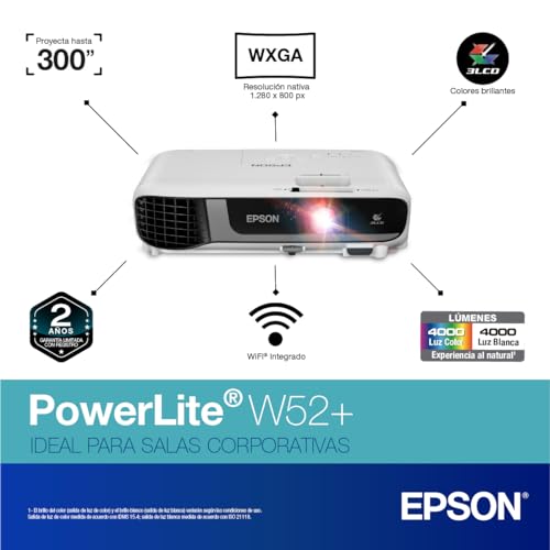 Proyector Epson Powerlite W52+ WiFi