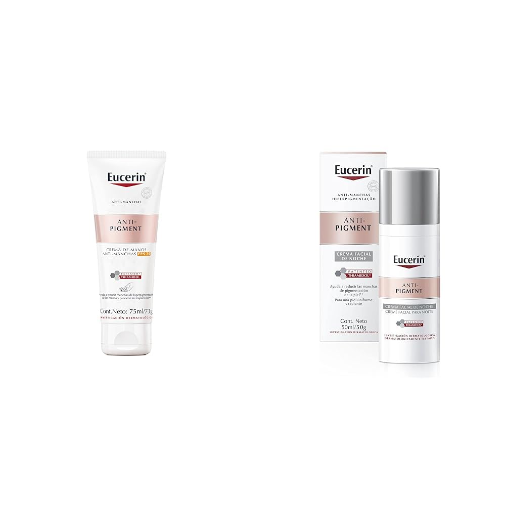 Crema Para Manos Eucerin Anti-pigment FPS 30 (75 ml) + Crema facial hidratante noche anti manchas Anti Pigment, 50ml