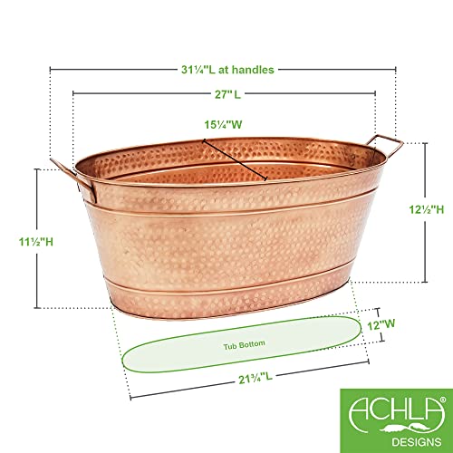 ACHLA Designs tina ovalada martillada chapada en cobre