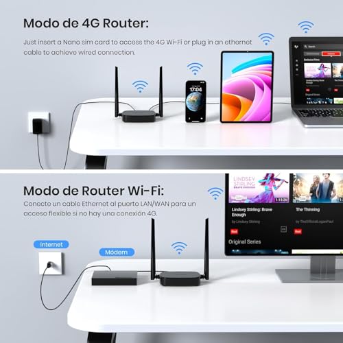 Tenda 4G03 Pro Router 4G LTE Portátil | WiFi 300Mbps + Puerto LAN/WAN | Plug & Play, Compatible con Operadores Múltiples