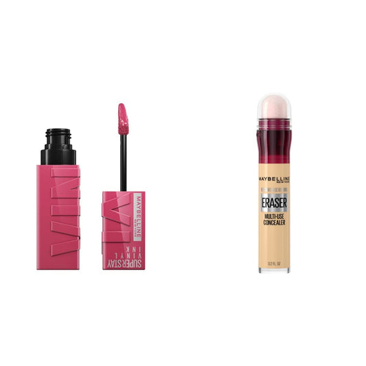 Labial líquido brillante Maybelline Super Stay Vinyl Ink Coy + Corrector de Maquillaje Instant Age Rewind, Neutralizer, 6 ml
