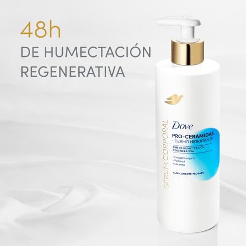 DOVE Sérum Corporal en Crema Dermo Hidratante con Pro-Ceramidas que recupera la suavidad y luminosidad de la piel desde el primer uso 400 ml