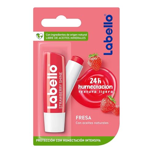 LABELLO Bálsamo labial con color Fresa (4.8g) protector labial con Vitamina E libre de aceites minerales + Bálsamo labial Med Repair (4.8 g) + Bálsamo labial con color Cereza (4.8g)