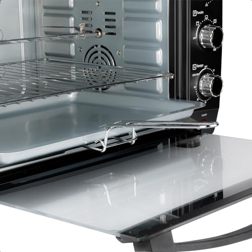 DAEWOO Horno tostador de 40 L Daewoo DOT-1666 con control de temperatura ajustable y temporizador y puerta de vidrio templado