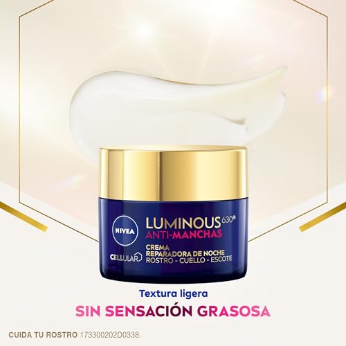 NIVEA Luminous 630 Crema Reparadora Noche | Antienvejecimiento y Luminosidad