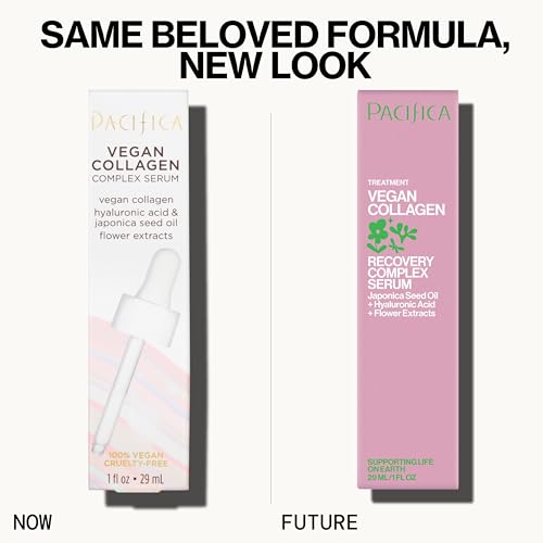 Pacifica Beauty Vegan Collagen Complex Serum, Hyaluronic Acid, Hydrating & Moisturizing for Aging and Dry Skin, 100% Vegan & Cruelty Free, Sulfate, Silicone + Paraben Free