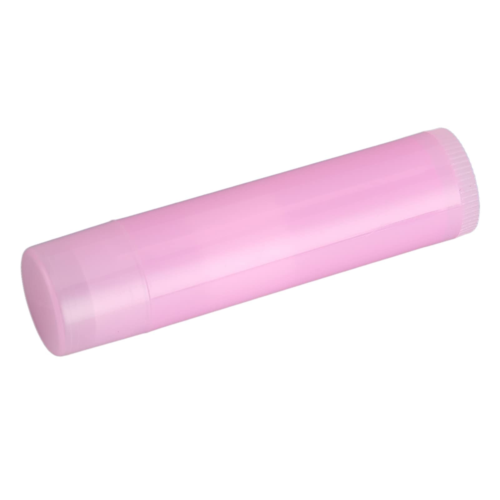 Tubos De Bálsamo Labial Vacíos, 5ml 20 Plástico Tubos De Lápiz Labial Para Bricolaje Tubo De Contenedor De Bálsamo Labial con Tapa Hermética (Color Rosa)