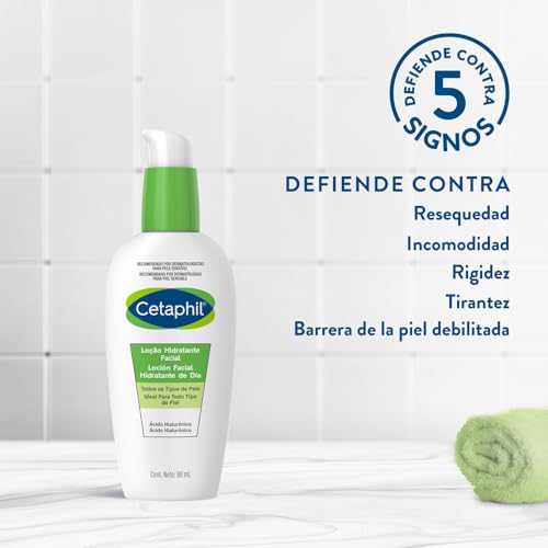 CETAPHIL Loción Facial Hidratante de Día con Ácido Hialurónico 1 pz 88 ml Hidrata con Ácido Hialurónico Recomendada por Dermatólogos para Piel Sensible