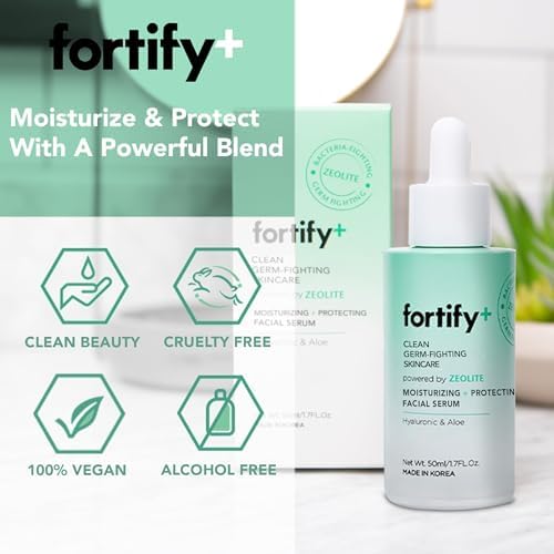 Fortify Skincare Fortify+ Tratamiento facial de bacterias naturales para combatir el cuidado de la piel, hidratante y rejuvenecedor, protege y revive, belleza limpia, fabricado en Corea, 50 ml