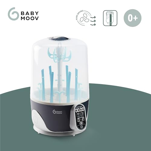 Babymoov Turbo Pure Esterilizadores de Mamilas - Esterilización purificada, secado rápido, almacenamiento de biberones, elimina 99.9% de bacterias, fácil uso para recién nacidos y bebés