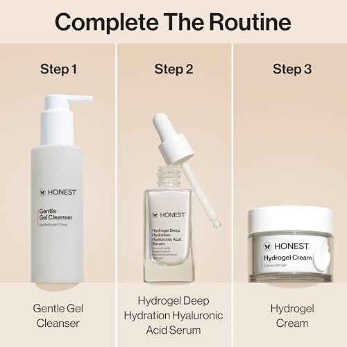 Honest Beauty Stay Hydrated Hyaluronic Acid + NMF Serum with 3 Types of Hyaluronic Acid | EWG Certified + Dermatologist Tested | Vegan + Cruelty Free | 30 mL