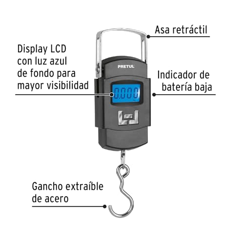Báscula Electrónica Pretul BASE-50CP Pilas 50 kg