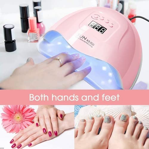 VOICEPTT - Lámpara UV para Uñas, 80W 36LED Secador de Uñas Profesional UV Lámpara de Uñas LED con 4 Ajustes de Temporizador, Pantalla LCD