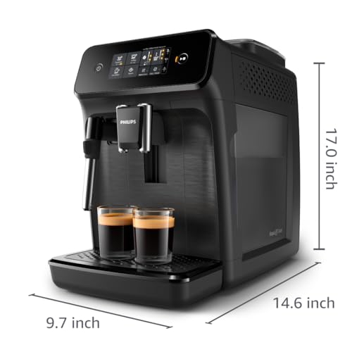 Máquina de Espresso Philips Super Automática Negro con Molino Integrado Serie 1200 y Espumador de Leche
